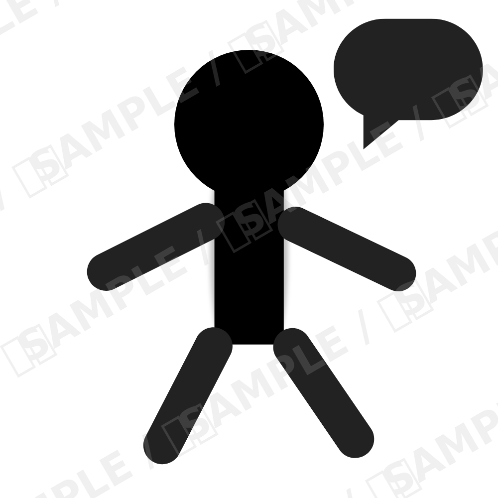 人物シルエットと吹き出しのアイコン
