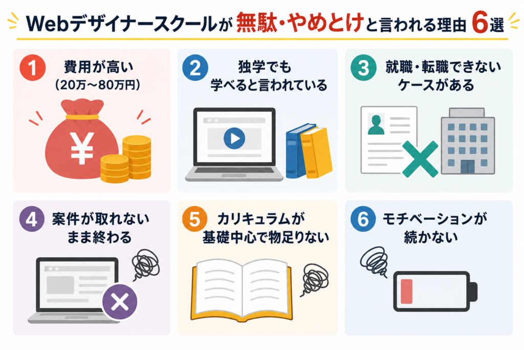 Webデザイナースクールが無駄・やめとけと言われる理由