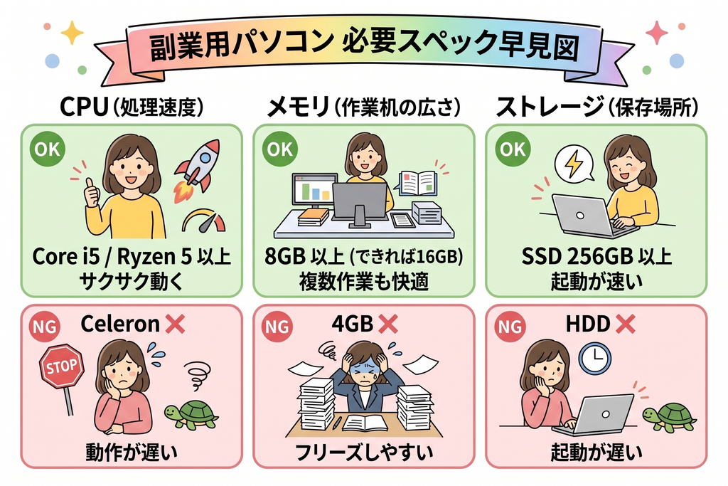 必要PCスペック早見図