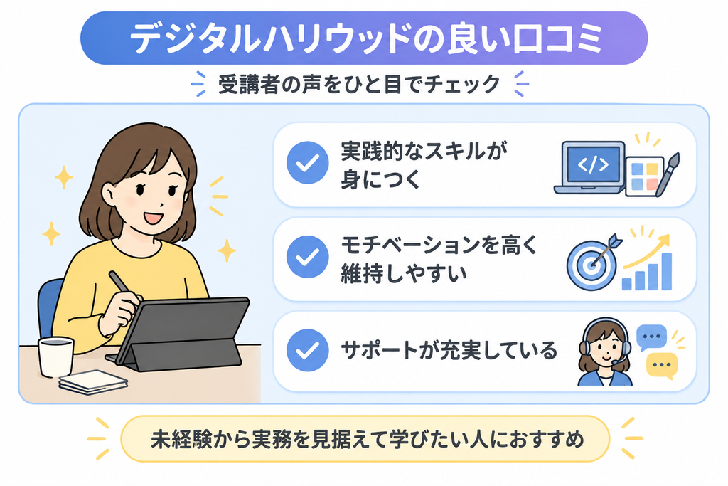 デジハリの良い評判・口コミ