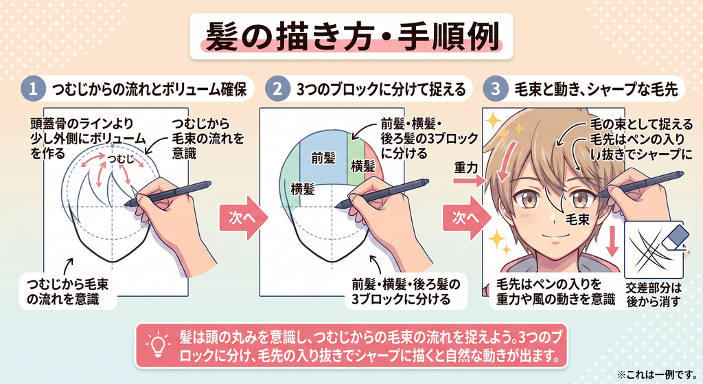 髪の描き方